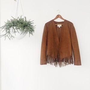 Hinge faux suede jacket